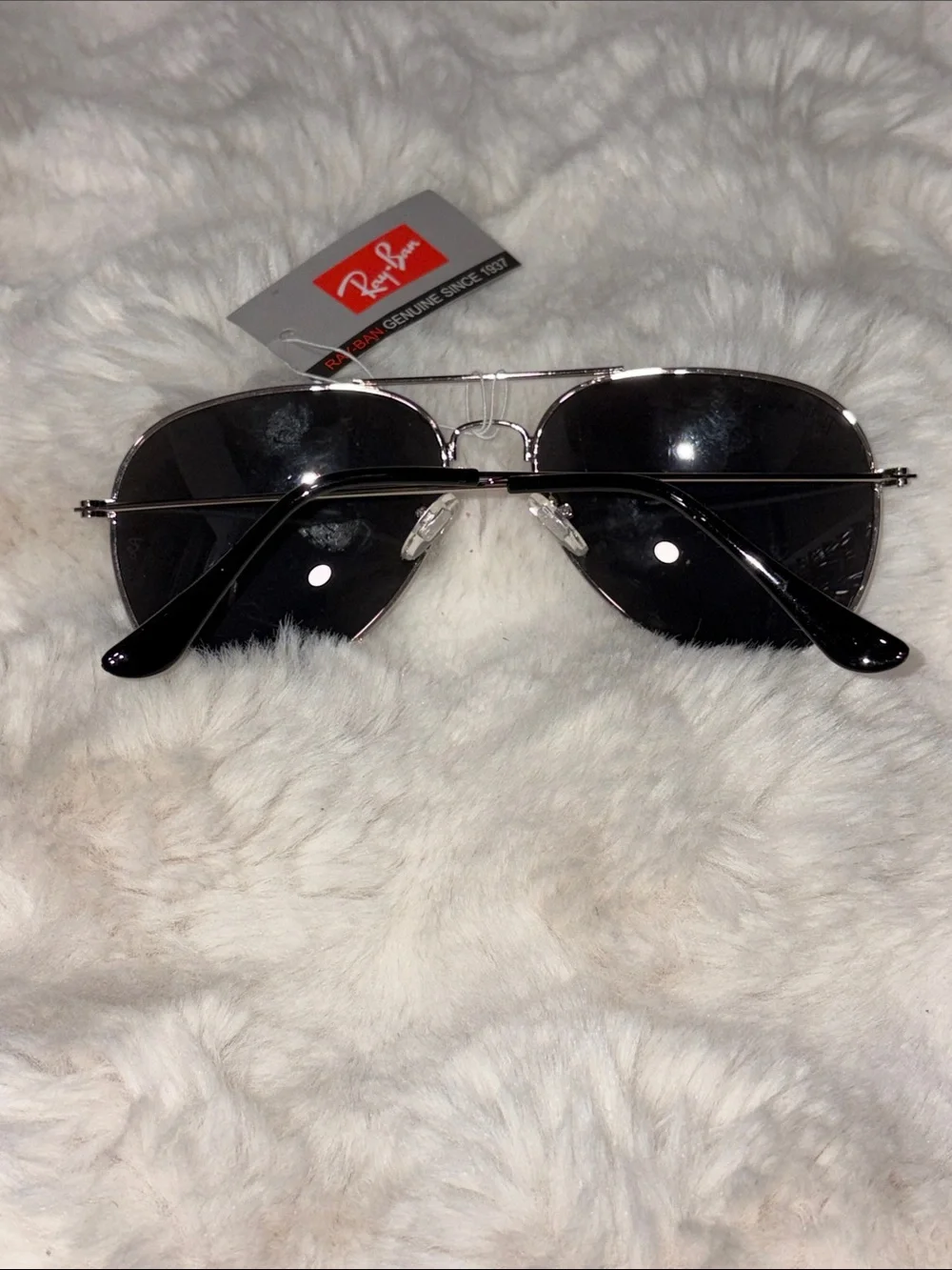 Silver Frame Black Lens Aviator Sunglasses